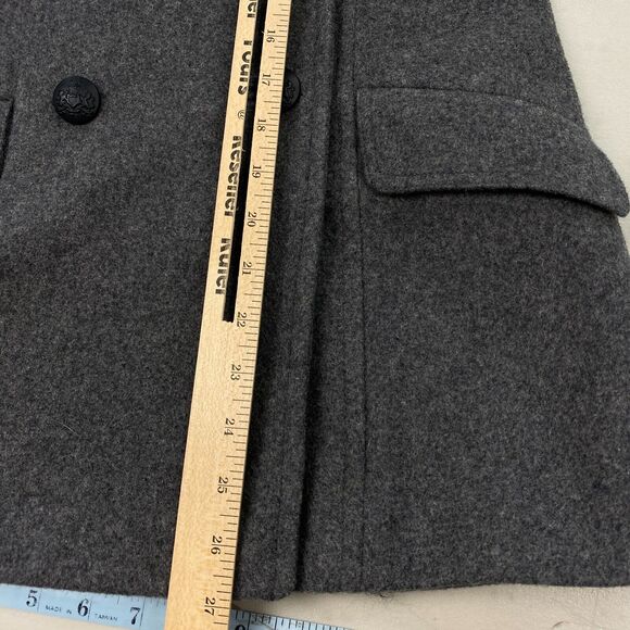 Banana Republic Wool Pea Coat Womens Small Gray Double Breasted Pockets Parka - Picture 9 of 14